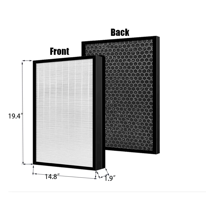 Custom Made Hepa Filter Compatible with LEVOIT EverestAir Air Purifier with 3-in-1 True HEPA, High-Efficiency Activated Carbon