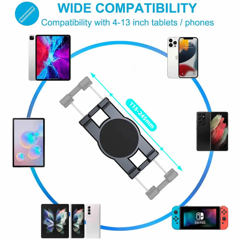 Handlebar Tablet Clamp Mount for 4.7 to 13 inch Motorcycle Bicycle Scooter Clip Phones Holder for iPad 12.9 S8 S7 Fe Plus Stand