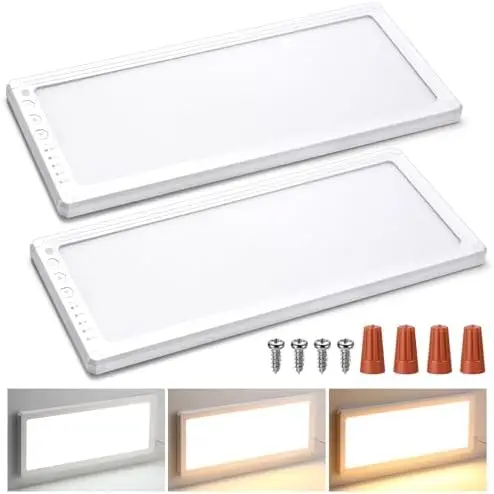 

2 Pack RV LED Ceiling Lights 156 LEDs 12V, 5-Level Dimming, 3 Color Modes, 1200LM, 16.7x6.6 for Camper, Boat, Car