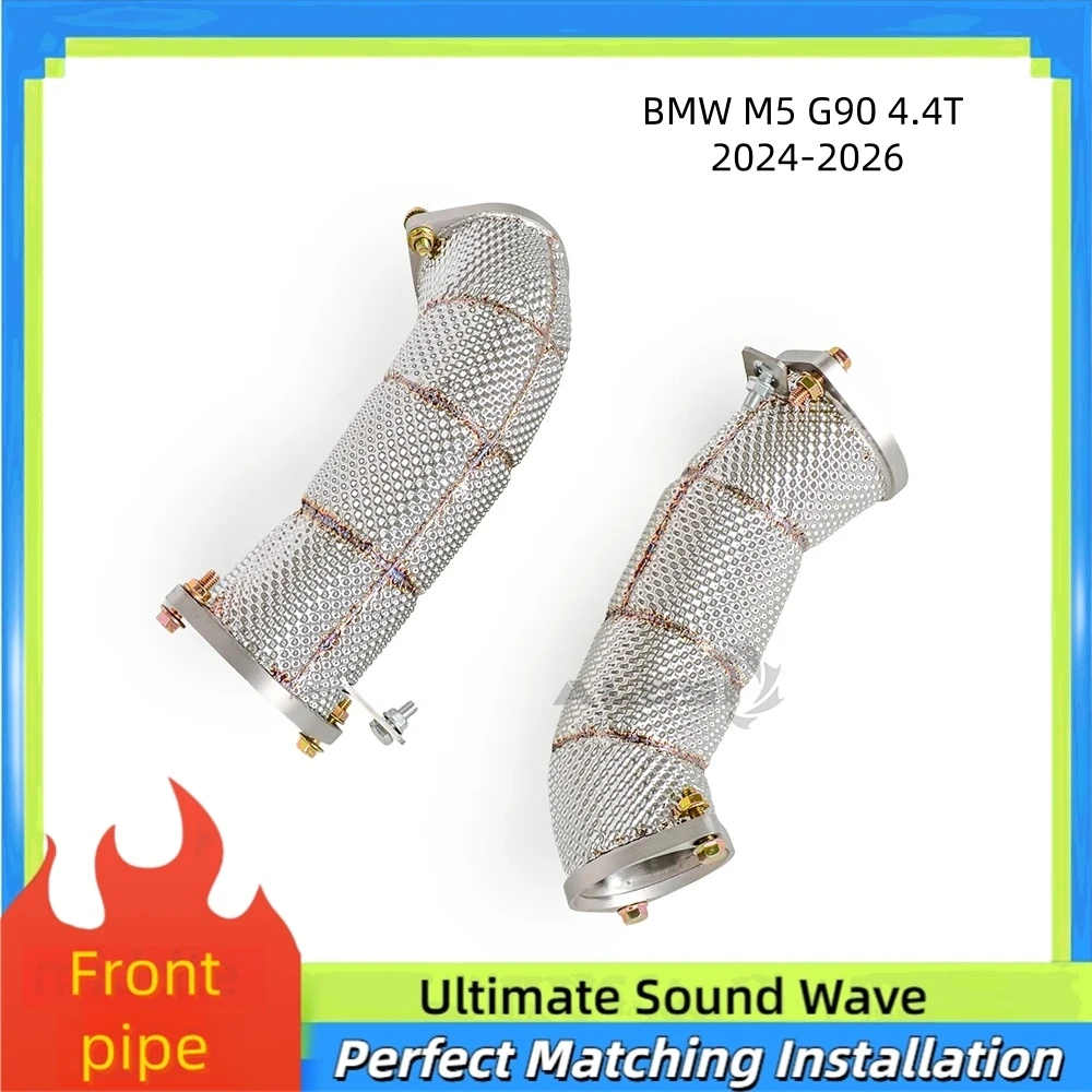 

Передняя выхлопная труба из нержавеющей стали для BMW M5 G90 4.4T 2024-2026 с высоким расходом и изолированной задней частью выхлопной трубы