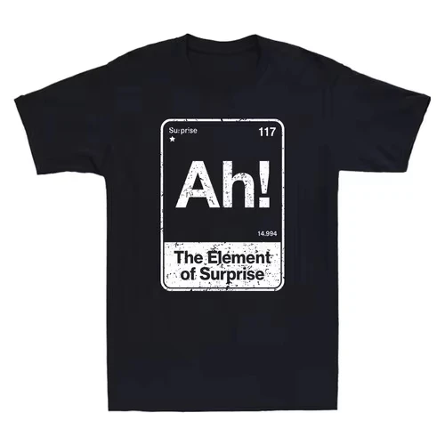 PROJECT HAIL MARY Graphic Printing Tops AH! The Element of Surprise T Shirt Casual Oversized Streetwear Print Tees Unisex
