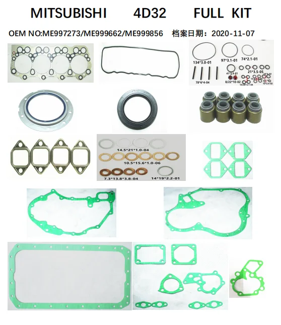 4d32 engine gasket kit for mitsubishi 4d32 cylinder head gasket ME999662