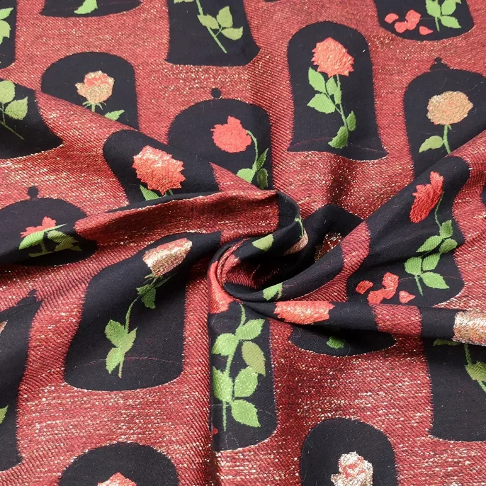 

Окрашенная пряжа, парча, жаккардовая ткань, платье с цветочным узором, ветровка, одежда, ткань, модный дизайн, шитье, оптовая продажа, материал на метр