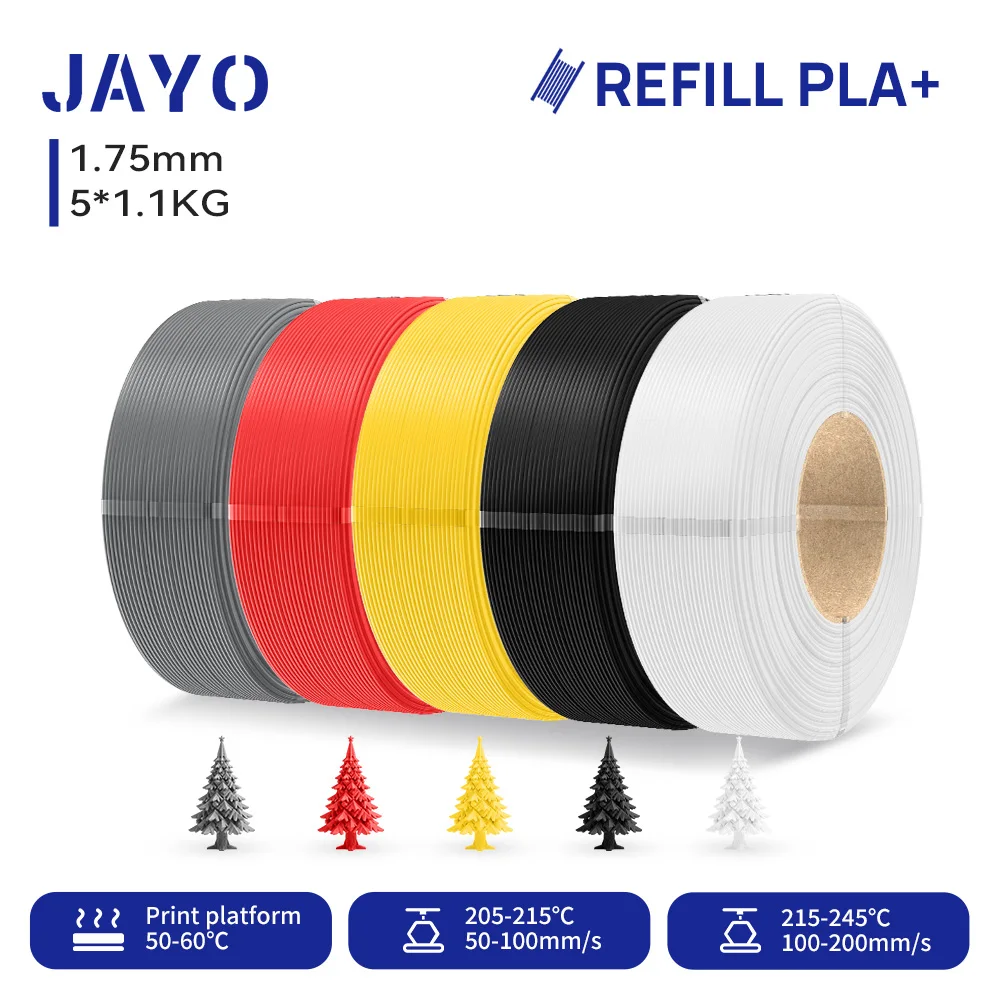 JAYO 5,5KG 3D PLA/PETG/PLA+ Drucker Nachfüll-Filament 1,75mm Ohne Spule 3D-Drucker Filament für 3D-Drucker & 3D-Stift Nachfüll-Filament