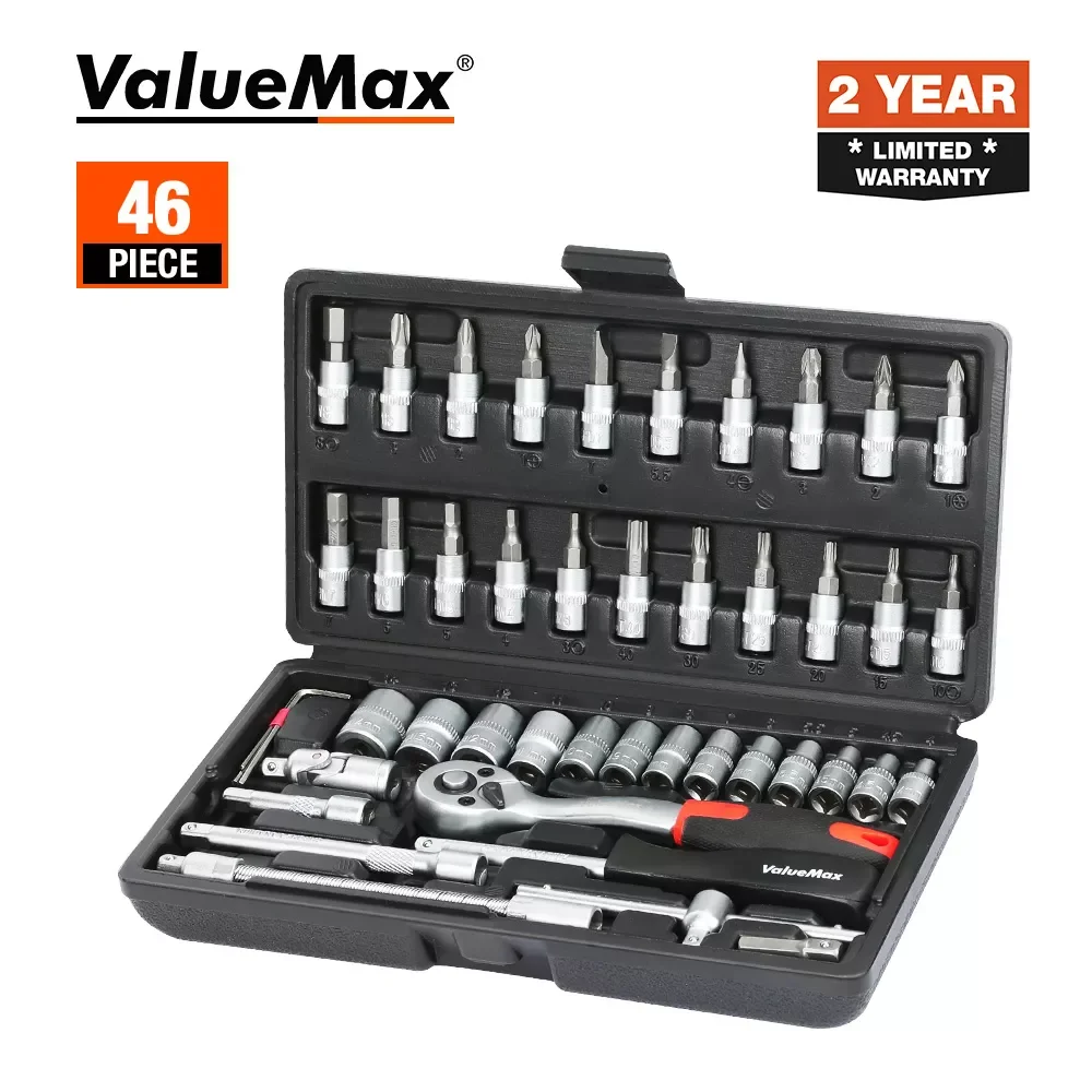 ValueMax Car Repair Tool Kit Mechanical Tools Box for Home DIY 1/4\