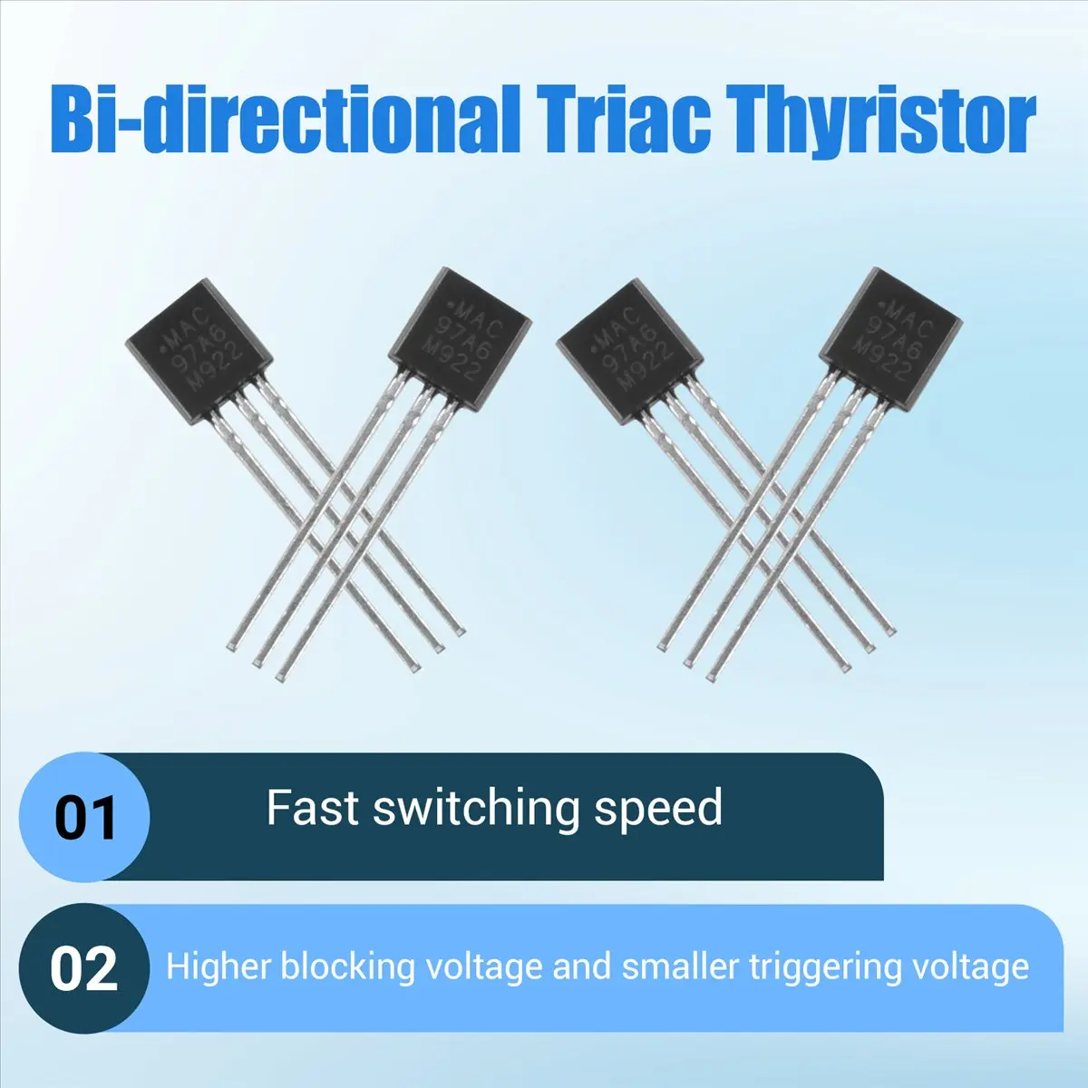 Essential 15 Pcs MAC97A6 97A6 Bi-directional Triac Thyristor 600V 1A