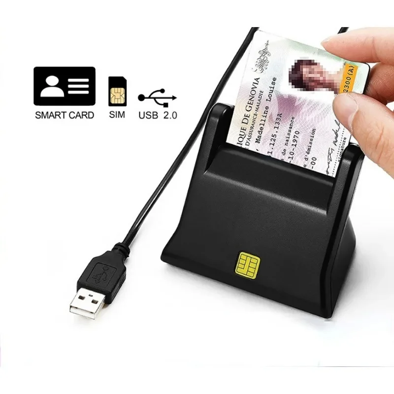 USB Smart Card Reader For Bank Card IC/ID EMV card Reader for Windows 8 10 USB-CCID ISO 7816 Electronic Dni Reader Spain Id Card