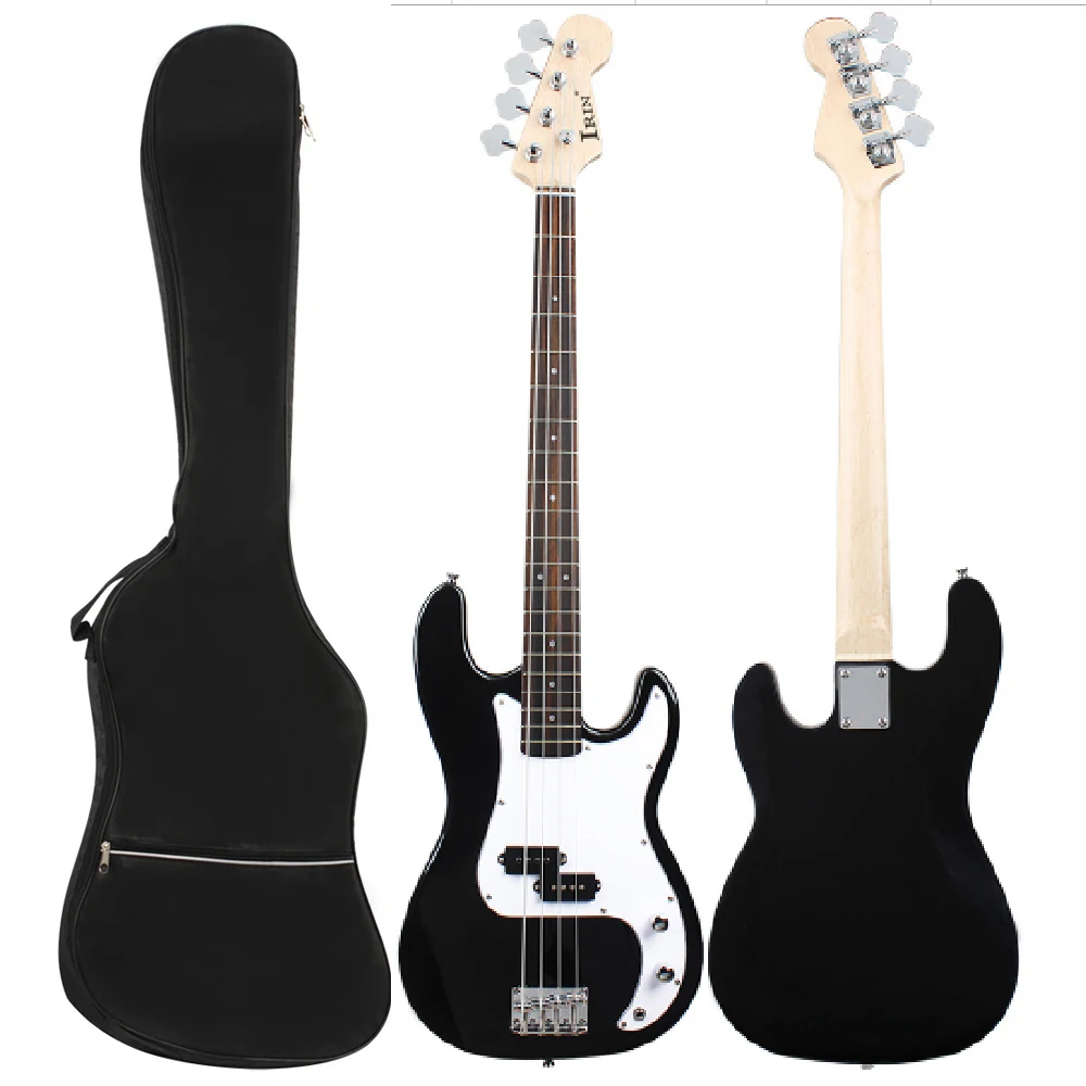 Electric Bass Guitar 4 Strings 20 Frets Electric Bass Set Rosewood Fingerboard Maple Neck Electric Bass with Amplifier Strap  ﻿