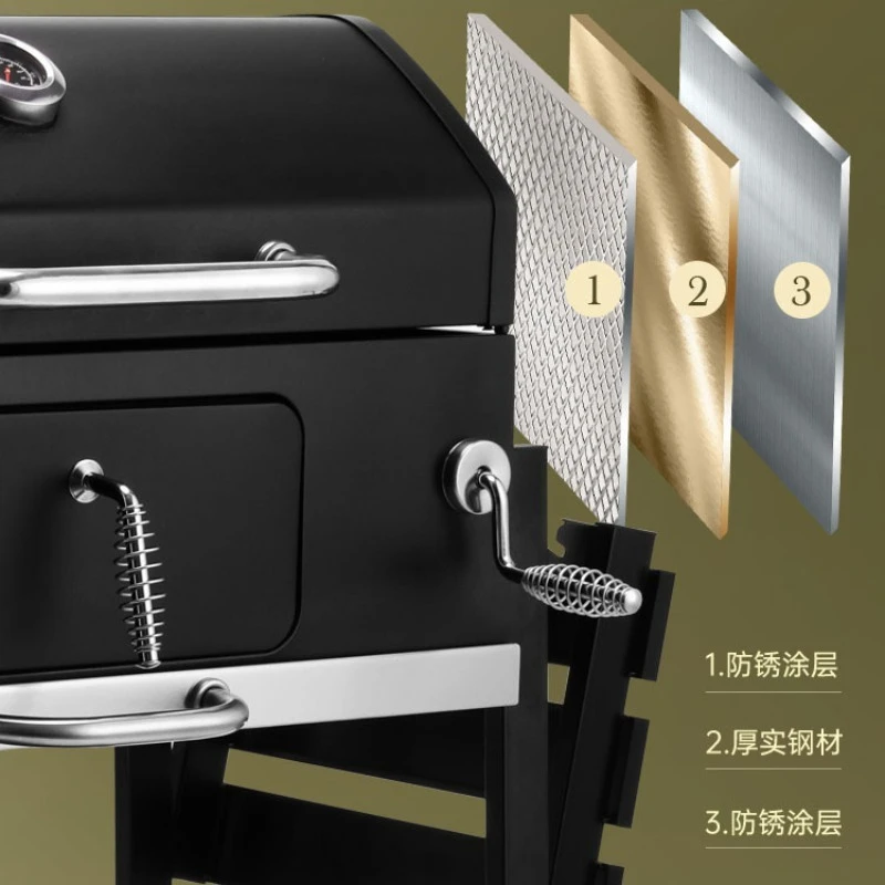 Multi-Function Black Stainless Steel BBQ Grill for Home Outdoor Use Portable Backyard Grill for Bulk Order