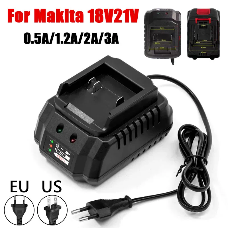 Battery Charger Suitable For Makita 18V 21V Li-ion Battery Portable FastBrand+ Charger for Makita Battery Replacement EU Plug Us