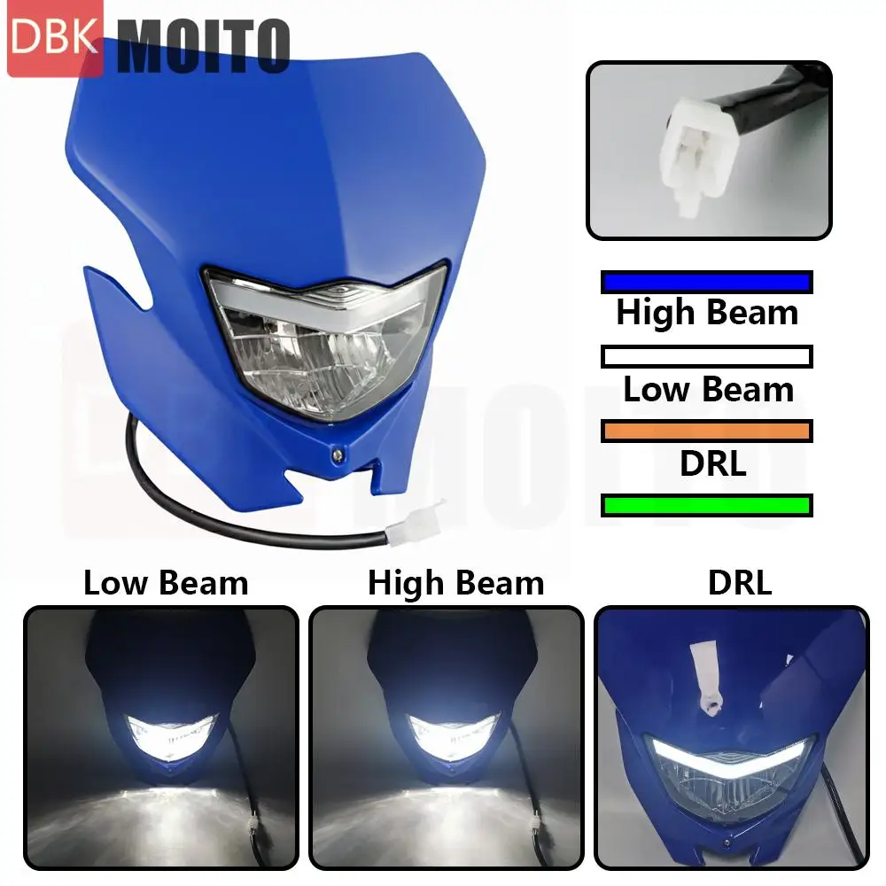 دراجة نارية المصباح لياماها WR 125 155 250 450 TT-R 50 100 125 230 YZ250F YZ450F YZ85 إندورو الجبهة ضوء الجمعية