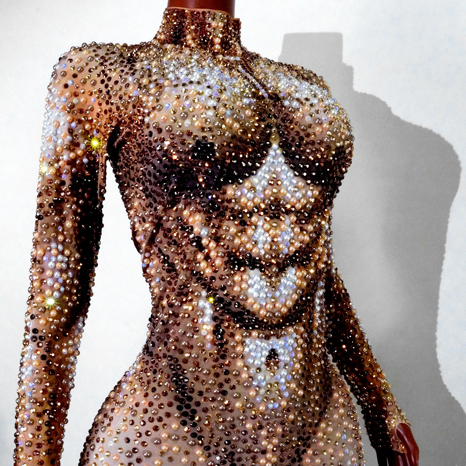 مثير حجر الراين بذلة العضلات رجل القطب الهذيان ملابس رقص الجمباز الزي حفلة جوجو الملابس سحب الملكة زي صورة تبادل لاطلاق النار كلوبوير #4