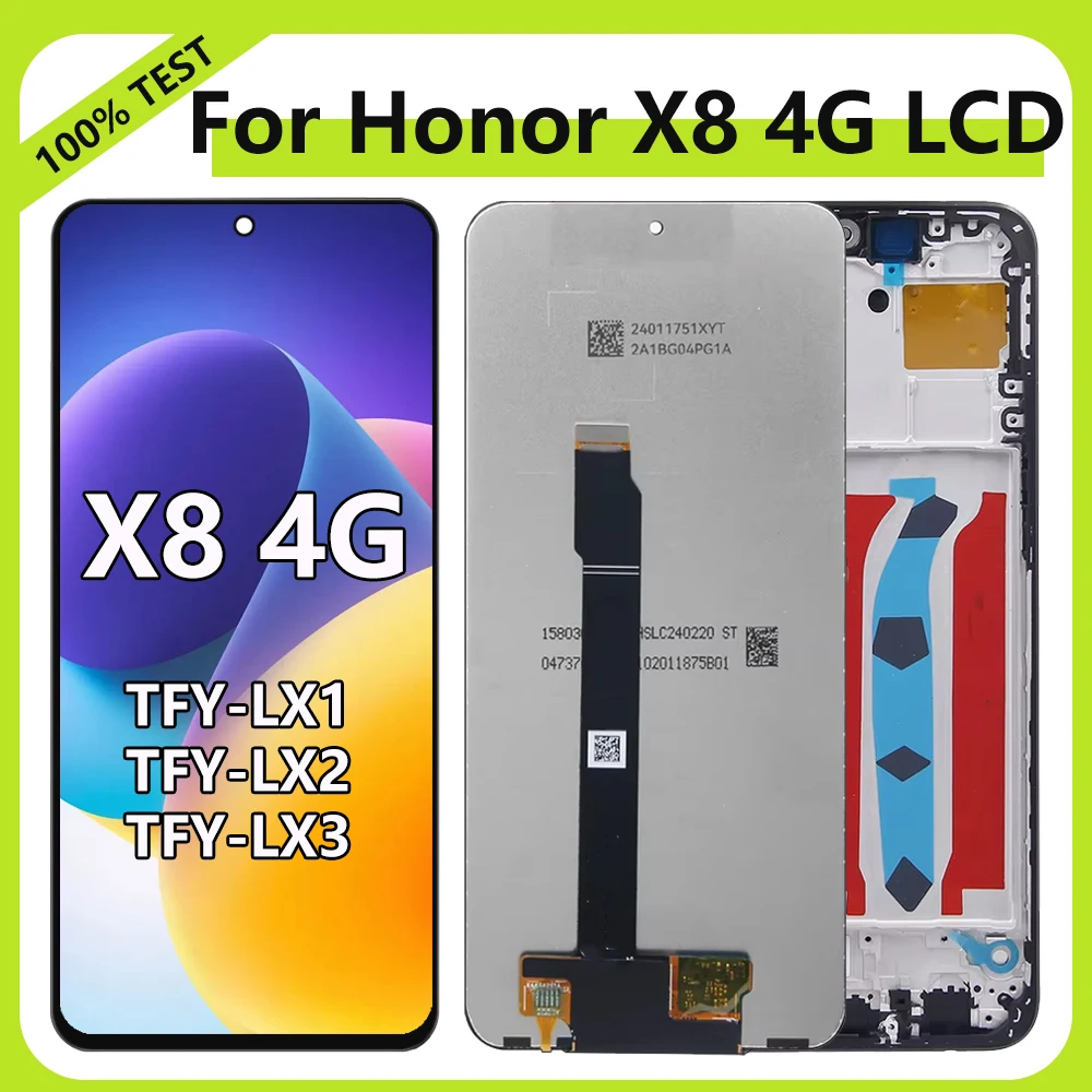 Surper Display X8 4G LCD Screen For Honor X8 TFY-LX1 TFY-LX2 TFY-LX3 LCD Display with Touch Screen Digitizer X8 4G With Frame