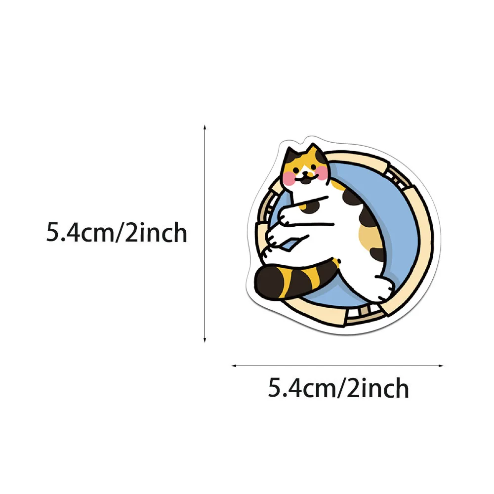 50PCS Creative Cat Cute Cartoon Stickers Decorative Skateboard Notebook Phone Case DIY Personalized Waterproof Stickers