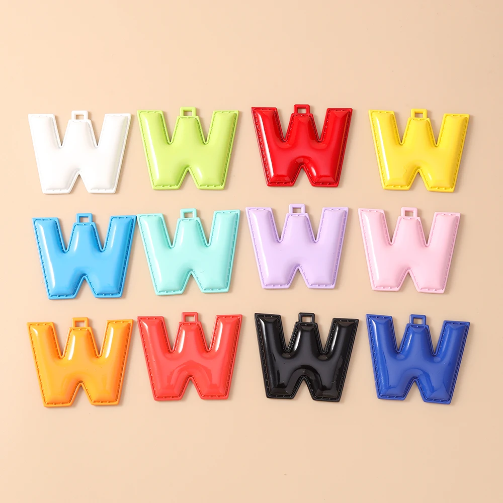 Leslie 5 Stück 40mm Niedliche Metall-Alphabet-Anhänger 26 Buchstaben Charms für Schmuckherstellung DIY Ohrringe Anhänger Halskette Armband Handwerk – Detail 8