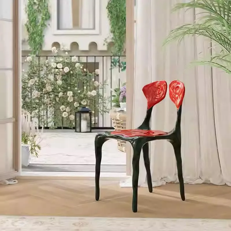 Rose B & B Model Room Art Study Backrest Dressing Single Chair