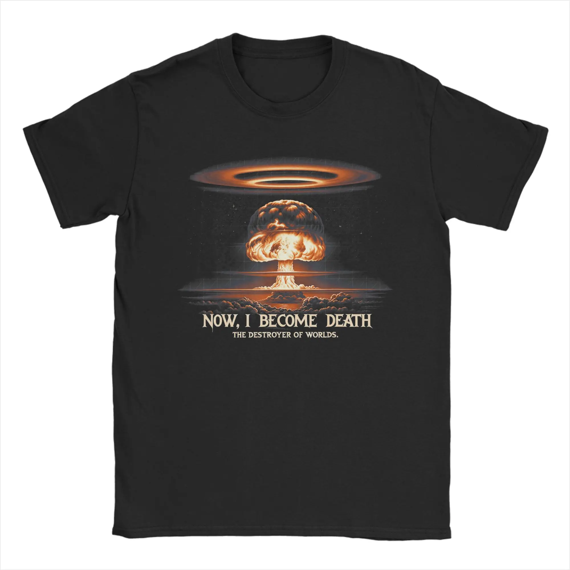 Camiseta con estampado de explosión nuclear para hombre, ropa 100% de algodón, camisetas divertidas de manga corta con cuello redondo, camisetas de fiesta