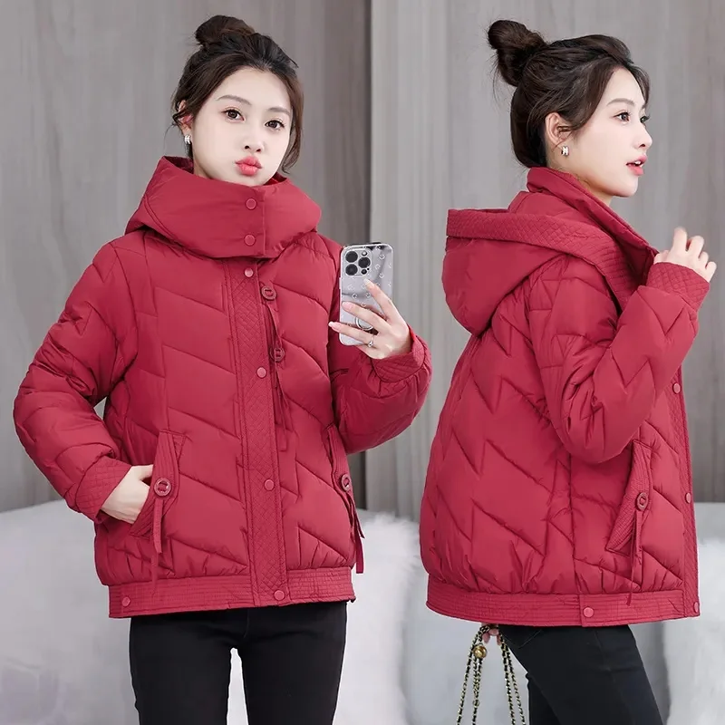 2024 New Winter Women Parkas Jackets Casual Thick Warm Hooded Pattern Coat Female Winter Outwear Puffer Jackets Snow parkas