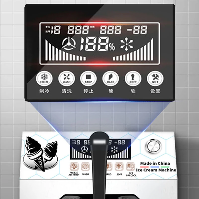 Small Size Tabletop Desktop Soft Ice Cream Making Machine Frozen Acai Machine Auto Mini Frozen Yogurt Soft Ice Cream Machine