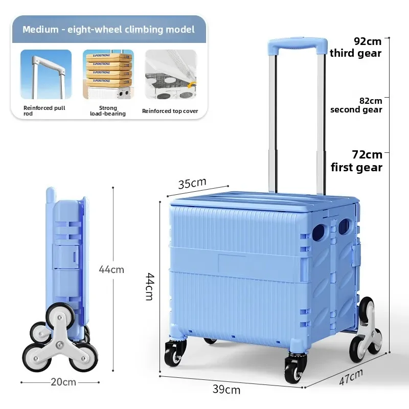 small cart, folding shopping cart, outdoor camping, trolley, stall, express trolley, staircase climbing, hand-pulled cart