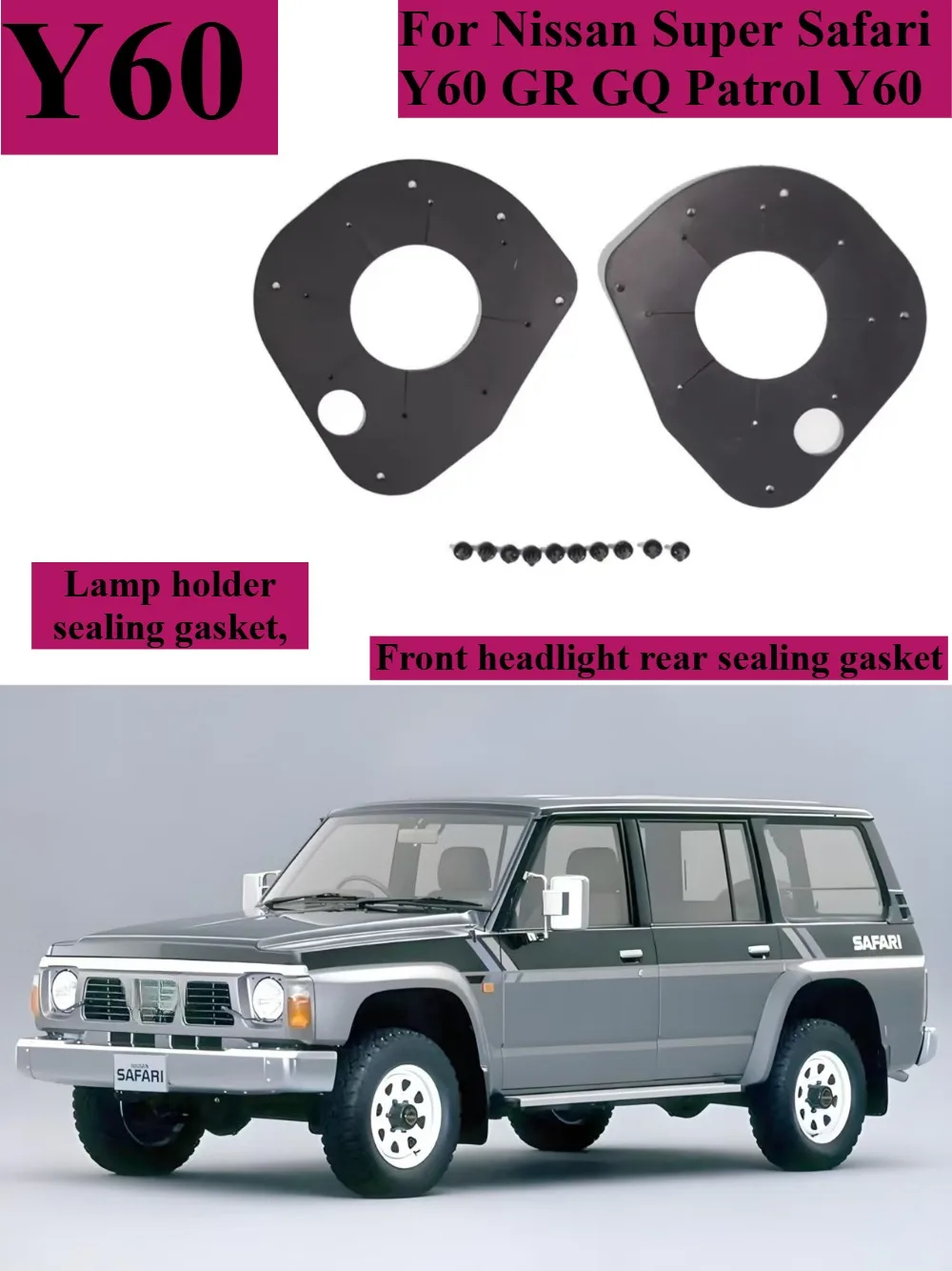 Headlight Back Sealing Gasket For 87-04 Nissan Safari Y60, Nissan Patrol Y60 GQ Shock Pad To Prevent Dust And Rainwater From Ent