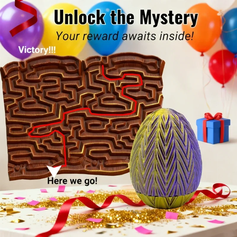 3D Printed Interactive Dragon Egg  Creative Money Puzzle Maze Dragon Egg Gift Decoration Unlock Storage Box Birthday New
