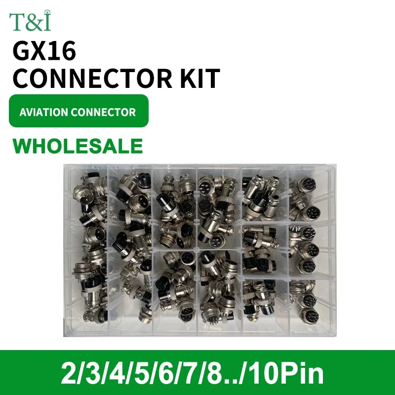 GX16 KIT 2 3 4 5 6 7 8 9 10P Nut type Male&Female Aviator Aviation Plug Socket CircularElectric Wire Panel Connector set