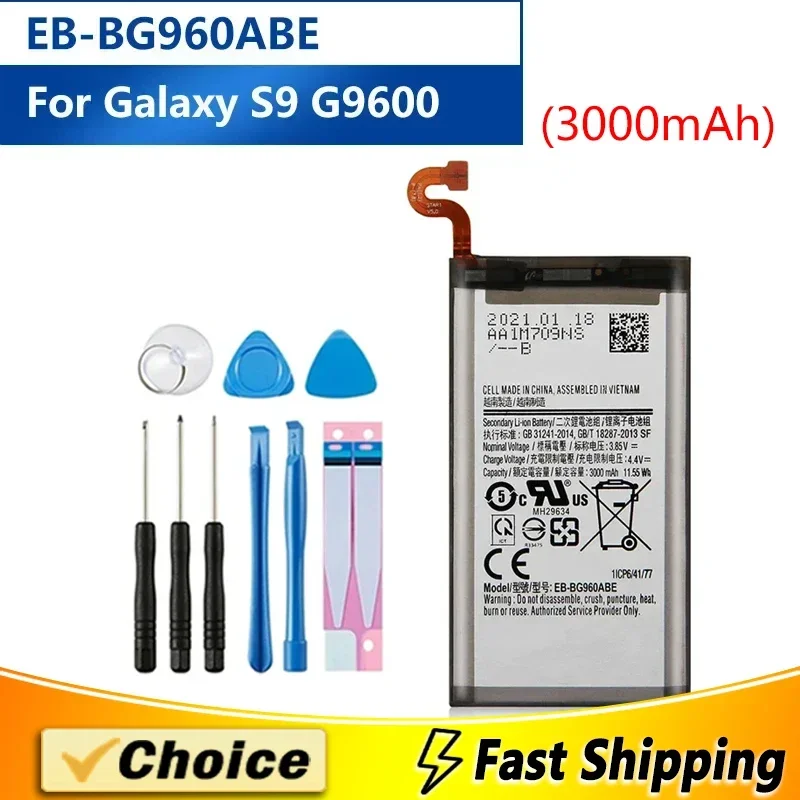 

EBBG960ABE,Replacement Phone Batatery+Tool,For Samsung GALAXY S9 G9600 G960F SM-G960, 3000mAh