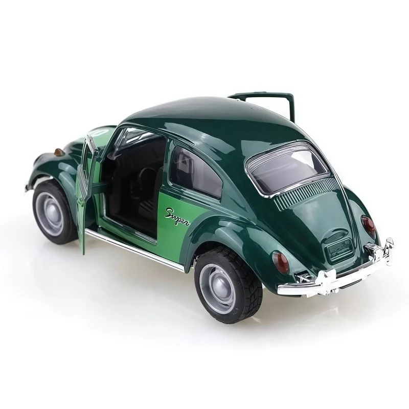 Retro Green Cute Beetle Alloy Car Model, Return Structure, Car Doors Can Be Opened, Gift / Boy Toy / Car Model Decoration / Gift