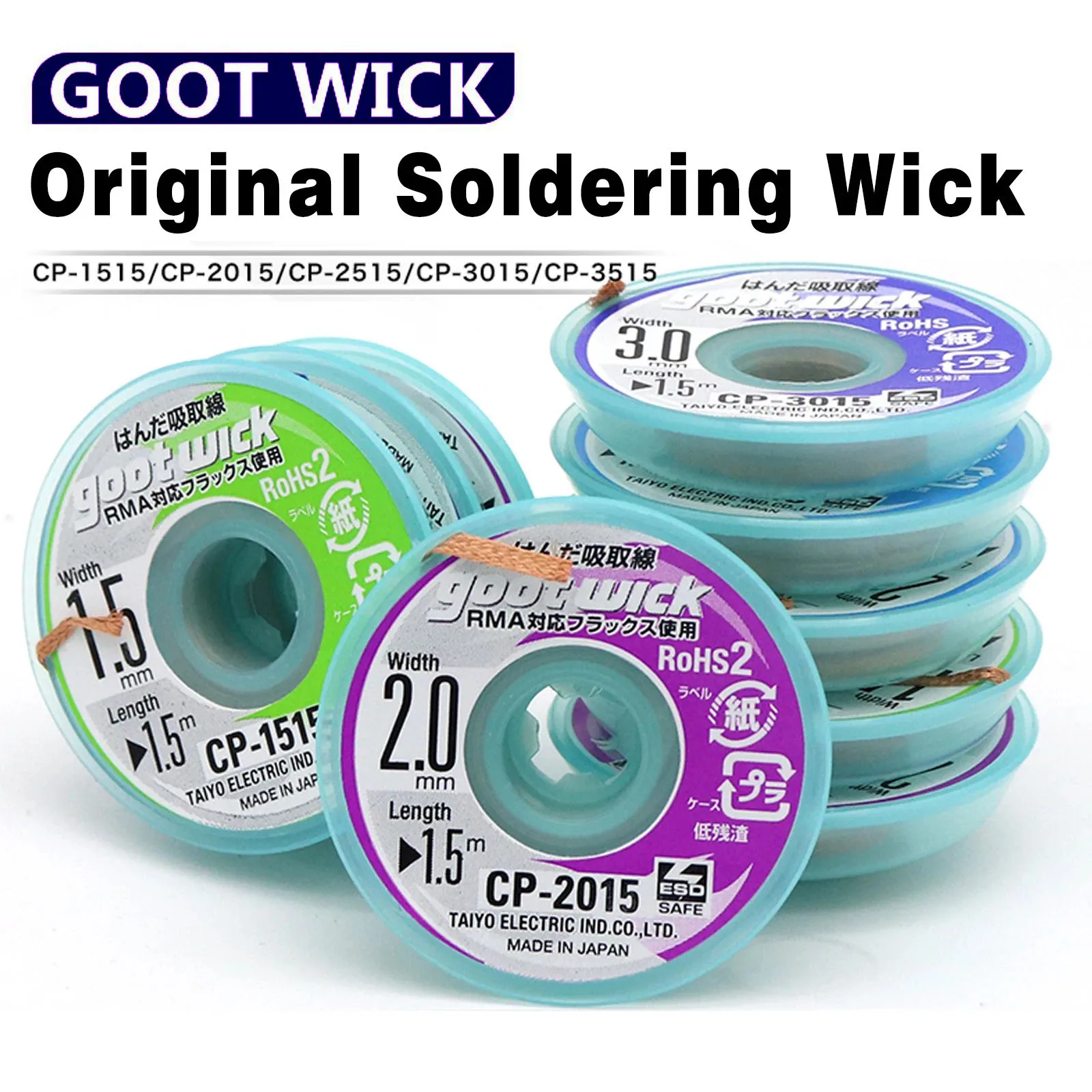 Goot Original คุณภาพสูง Desoldering Wick ถักทองแดงลวด CP2015 1515 3015 3515 2515 BGA Solder Paste Remover เครื่องมือ