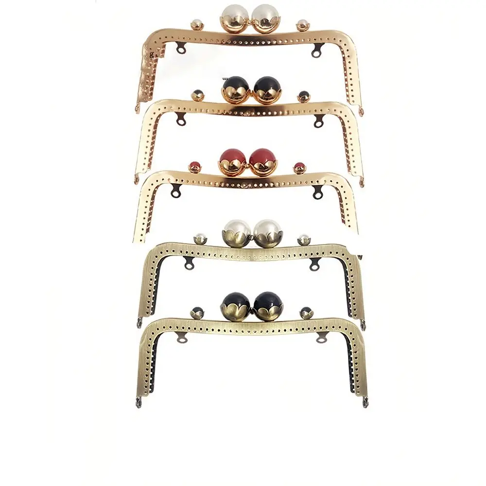 

New DIY Craft Purse Frame Kiss Clasp Pearl Metal Purse Clasp Frame Bag Hardware Bag Kiss Clasp Lock