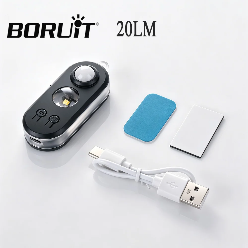 BORUiT 20LM Smart Motion Sensor Night Light Type-C Rechargeable Waterproof Outdoor Camping Portable Mosquito Repellent Lamp
