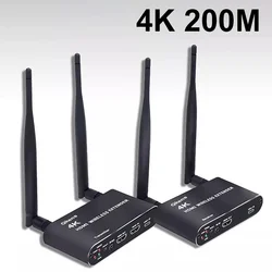 5G 4K 200m Wireless HDMI Video Transmitter Receiver Extender Display Adapter Share for Camera Laptop PC To TV Monitor Projector