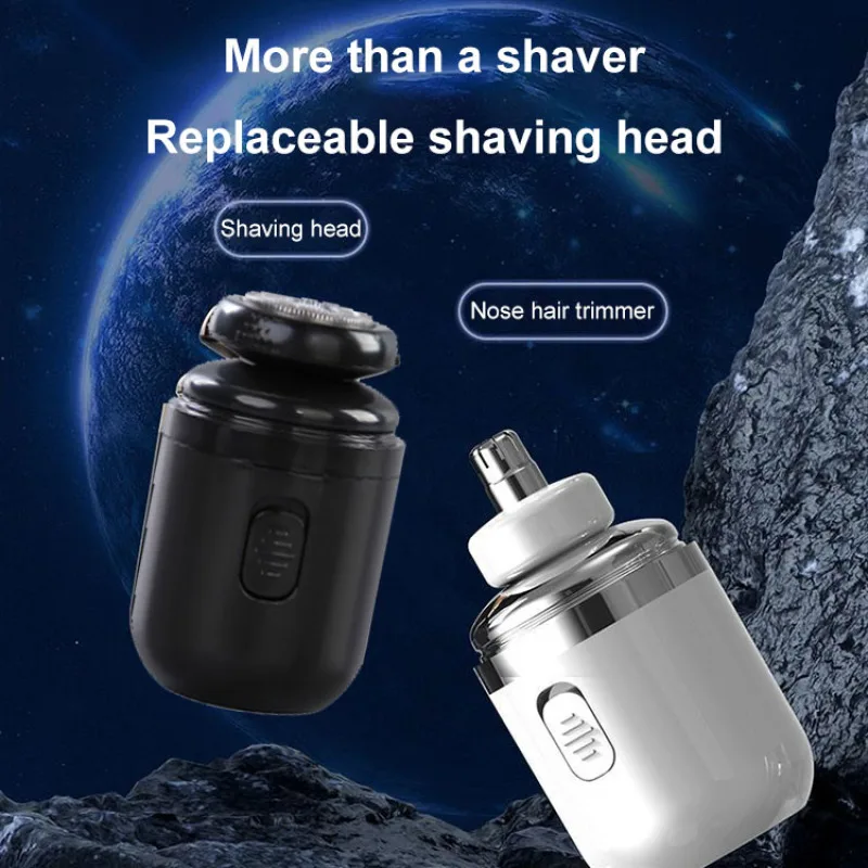 Men's Portable Mini Electric Shaver Rechargeable Dual-purpose Shaving Nose Hair Trimmer