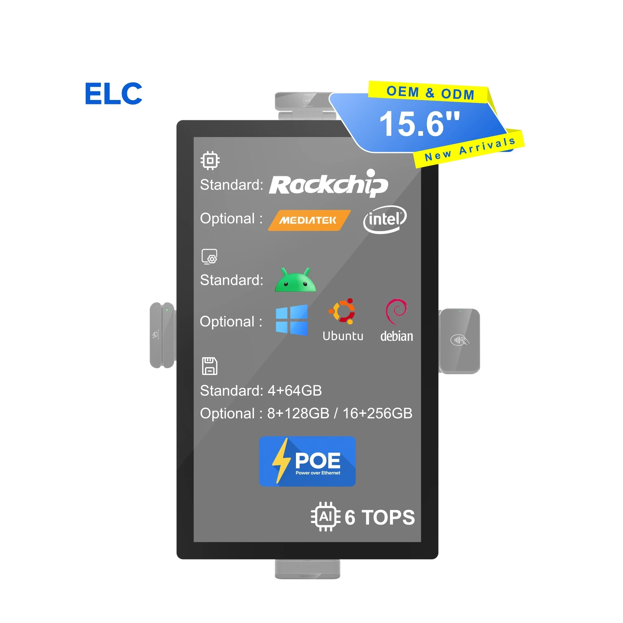 Wall Mount Softpos Self-Service Payment Kiosk 15.6
