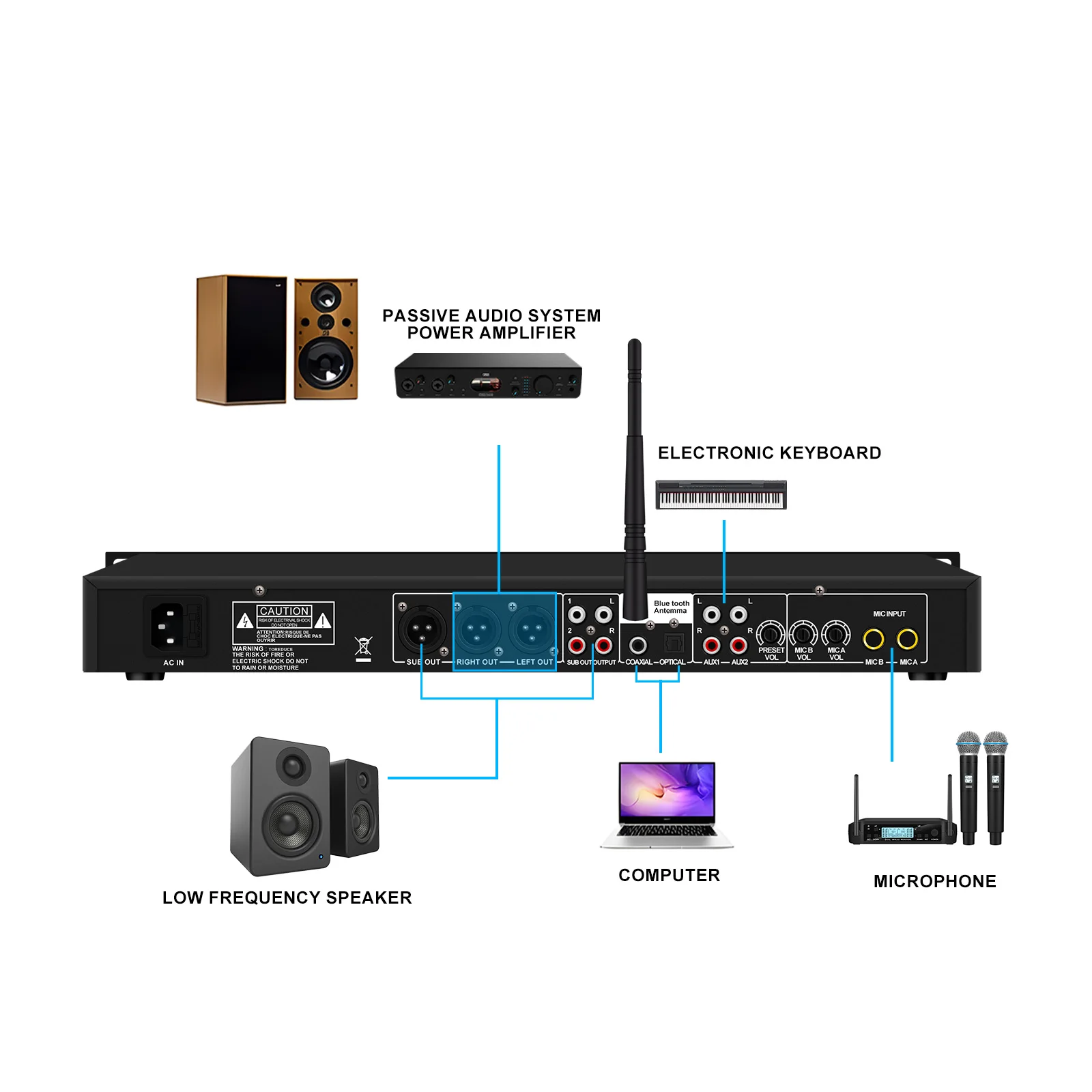 ميكروفون احترافي للمنزل قبل المرحلة KTV معالج ريفيرب رقمي USB بلوتوث معالج كارا #5