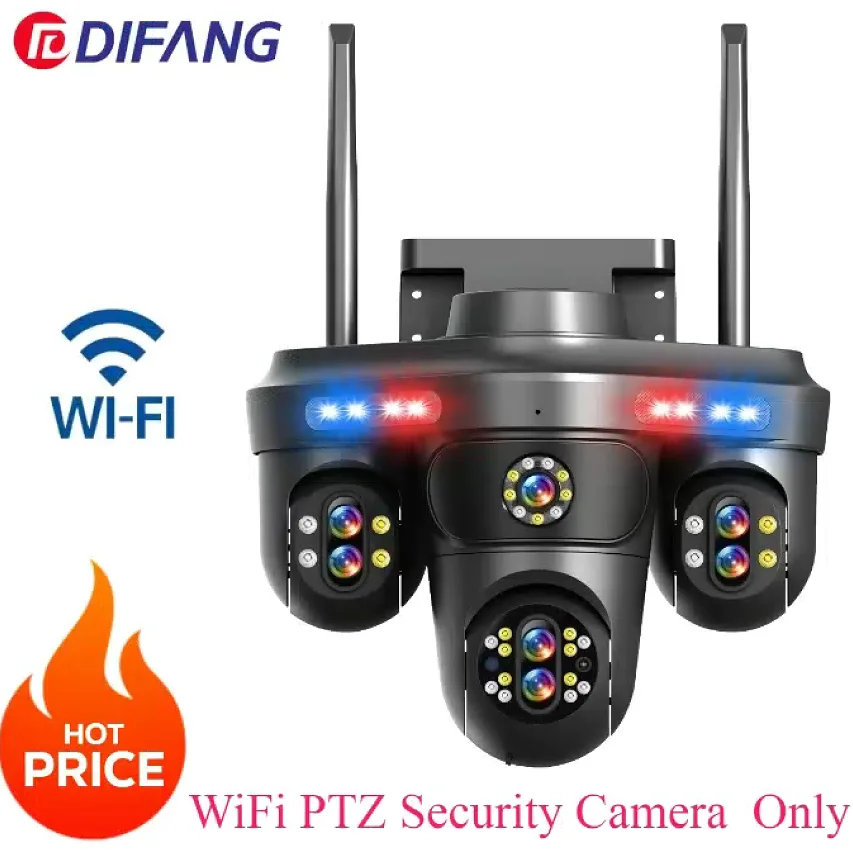 DIFANG 35MP Volle Kleur 4 Schermen WiFi Beveiligingscamera Zeven Lenzen 10X Optische Zoom Thuisbewakingscamera's Automatische Tracking CCTV - afbeelding 1