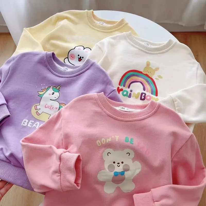 Children LetterT-shirt Pullover Cotton  Children  Tops Tees Girls Full Sleeve Outerwear Baby Clothes Fashion 2022 2 3 4 5 6