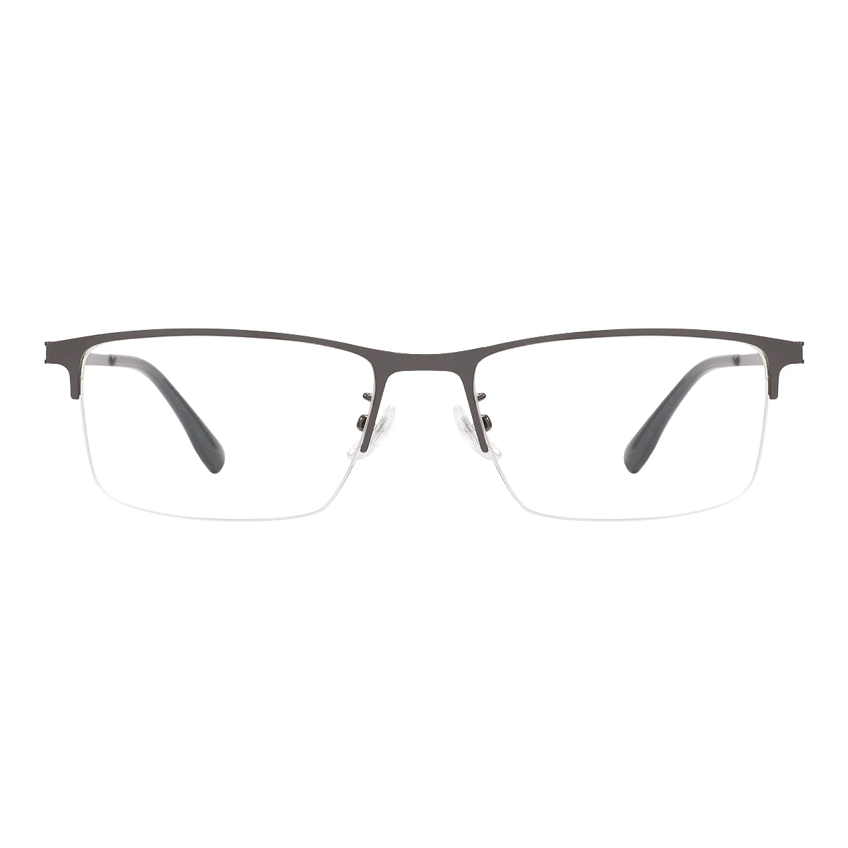 Fashion Black Rectangle Metal Half Rim Big Men Spectacles Frame For Myopia Prescription Lenses