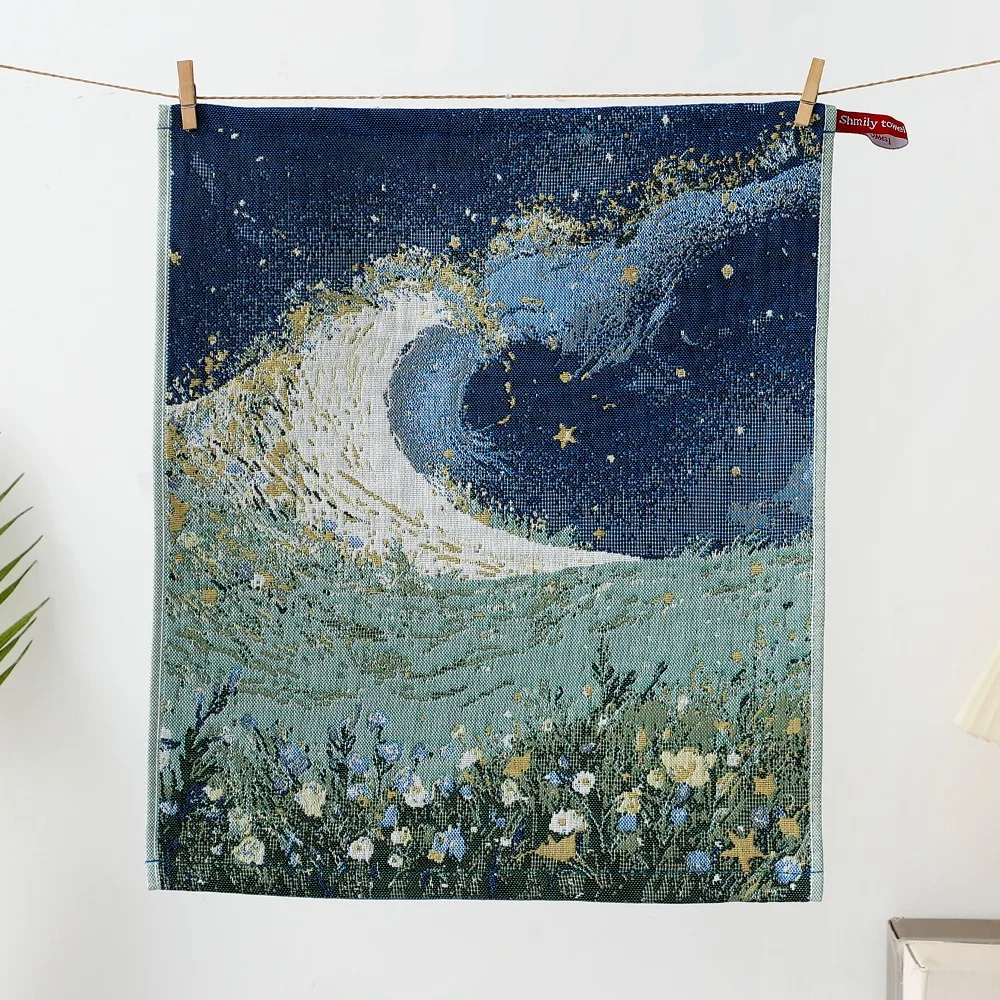 Cute 34x40cm Large Hand Towel 4 Layer Cotton Gauze Quick Dry Pure Cotton Dish Cloth Decorative Tea Towel Home Restaurant