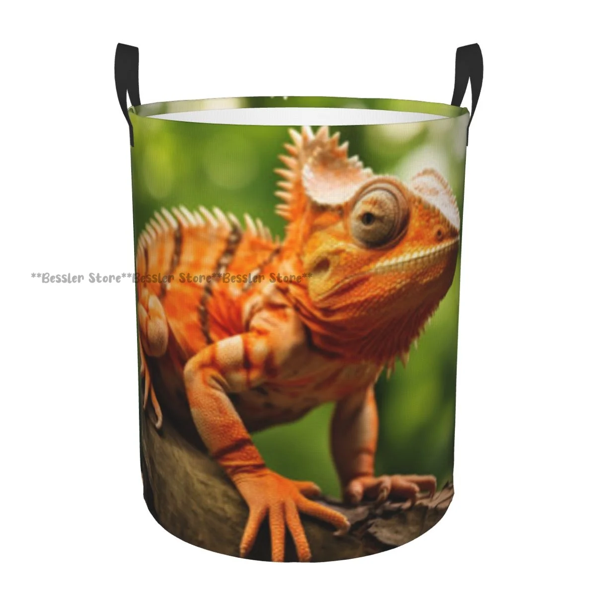 

Chameleon On Tree Laundry Basket Folding Dirty Clothes Toys Storage Bucket Household