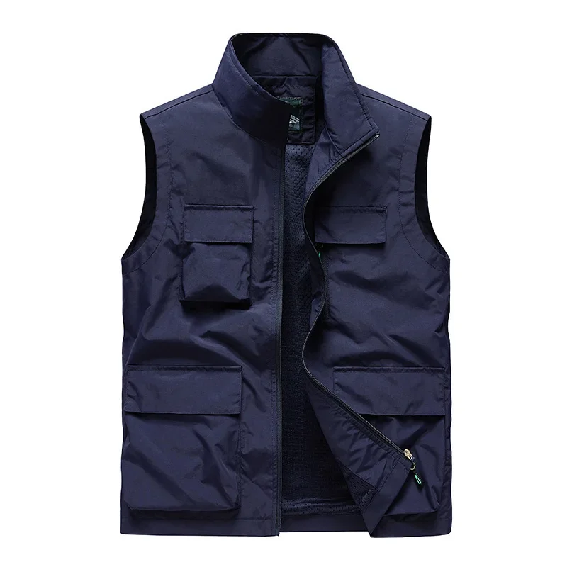 Gilet da pesca per il tempo libero da uomo d\'affari Maidangdi gilet da lavoro maschile di mezza età di grandi dimensioni in Nylon stile lavoro