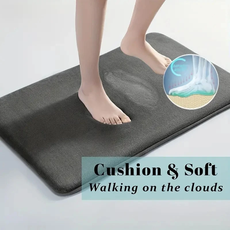 Super Absorbent Coral Velvet Non Slip Bath Floor Door Mat For Bathroom Household Home Decoration