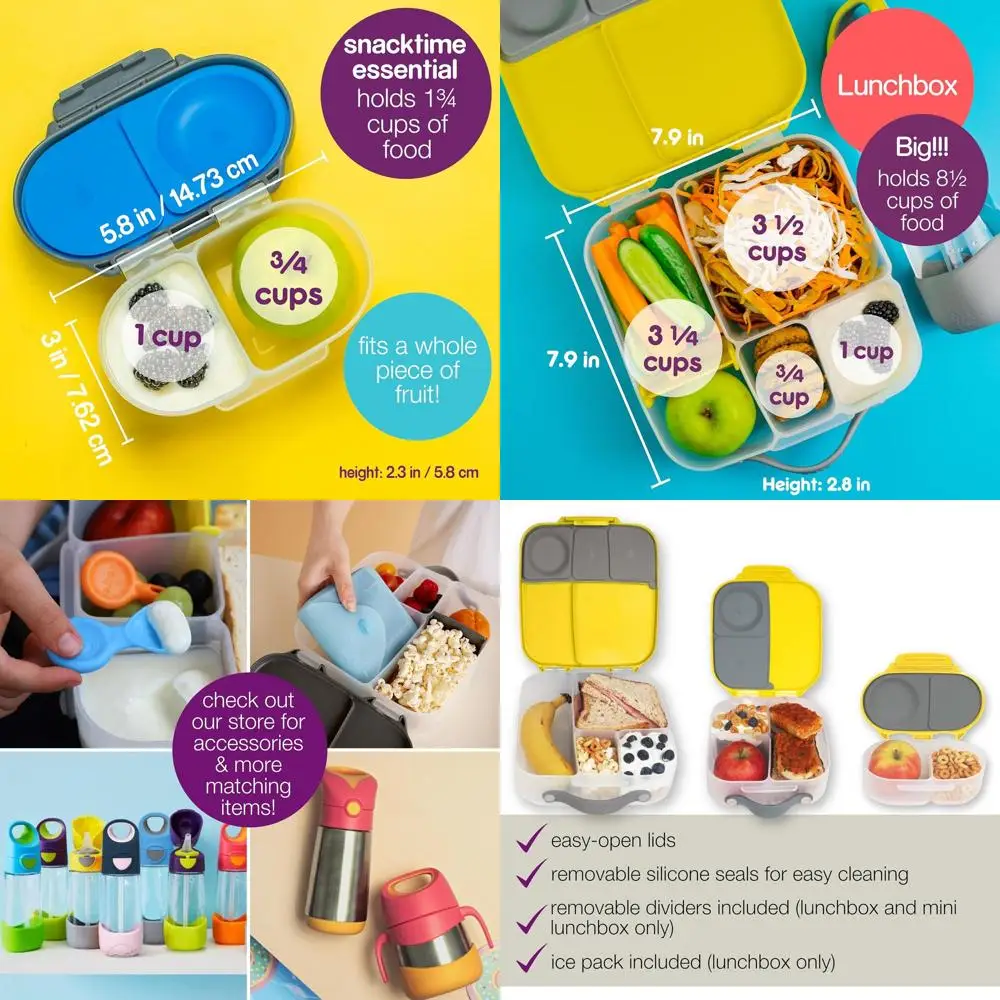 

Набор контейнеров для обеда и закусок из 3 предметов с коробкой для бенто и мини-коробками для еды для школьных принадлежностей