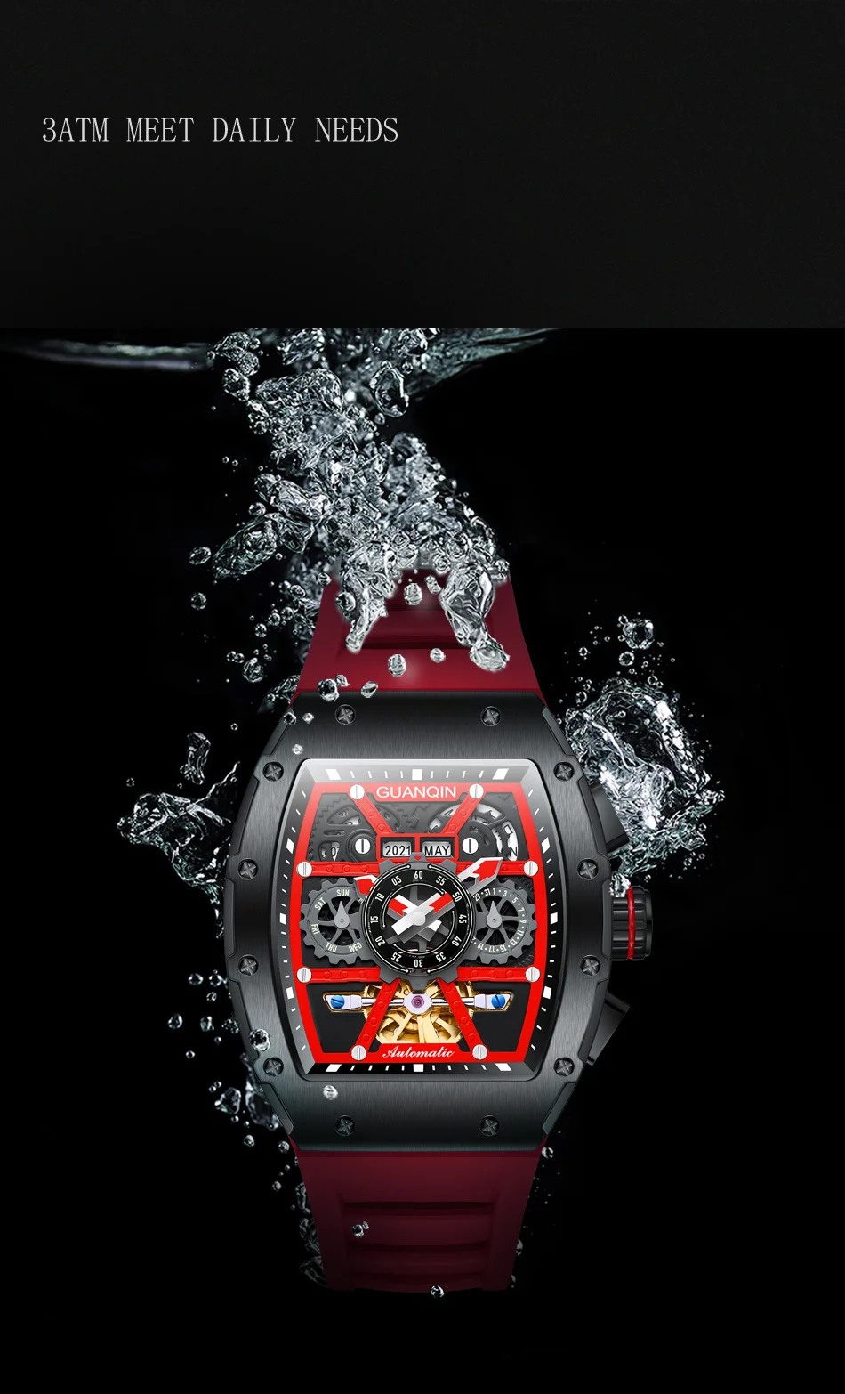 G02 nuovo orologio meccanico scheletro da uomo di marca di lusso in acciaio inossidabile Tourbillon orologi automatici orologio subacqueo di alta qualità Dropship