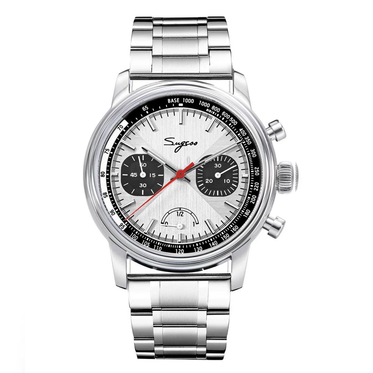 Sugess Pilot Horloge Mannen ST1906 Beweging Handopwinder Chronograaf Horloges Saffier Waterdichte Hand Wind PowerReserve Lichtgevende V2