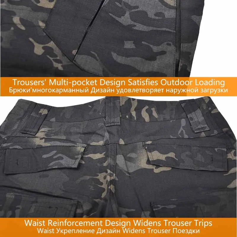 Uniforme táctico de combate para hombre, ropa de camuflaje, camisa y pantalones Cargo, rodilleras, 8XL