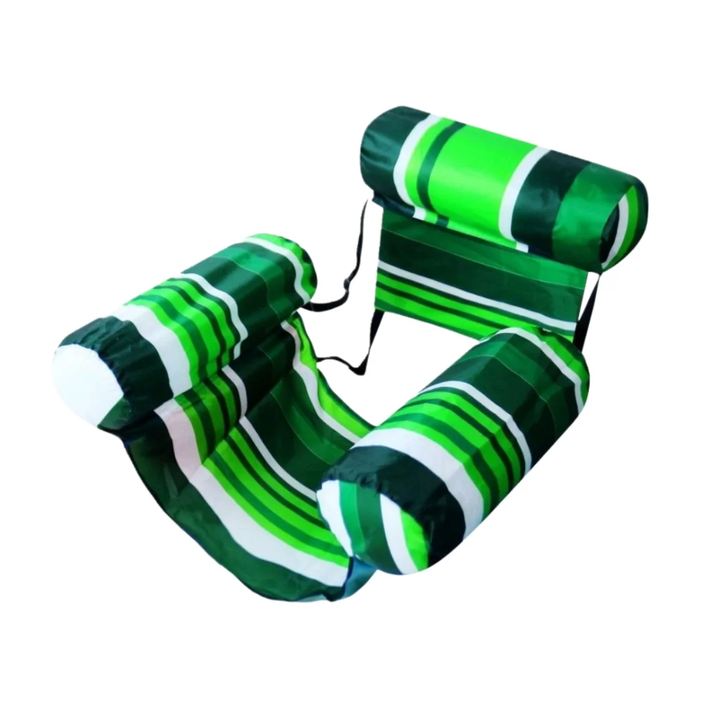 New-style Fabric Cover Floating Bed Leaves Pattern Recliner Design Water Hammock with Backrest Inflatable Pool Float Pool Use