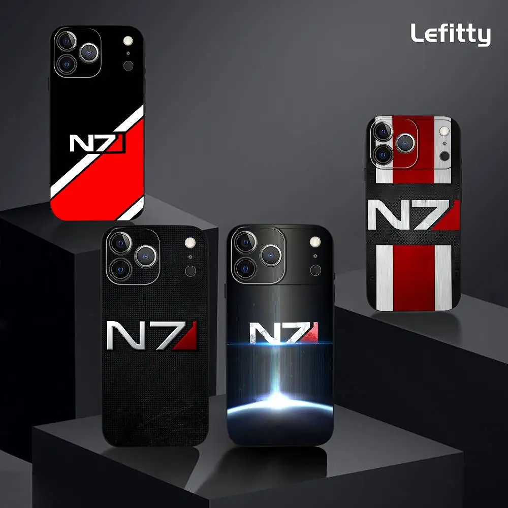 

Game M-Mass E-Effect N7 Phone Case For iPhone 17 16 15 14 13 12 11 Pro Max Plus Mini Black Frosted Soft Shell Funda