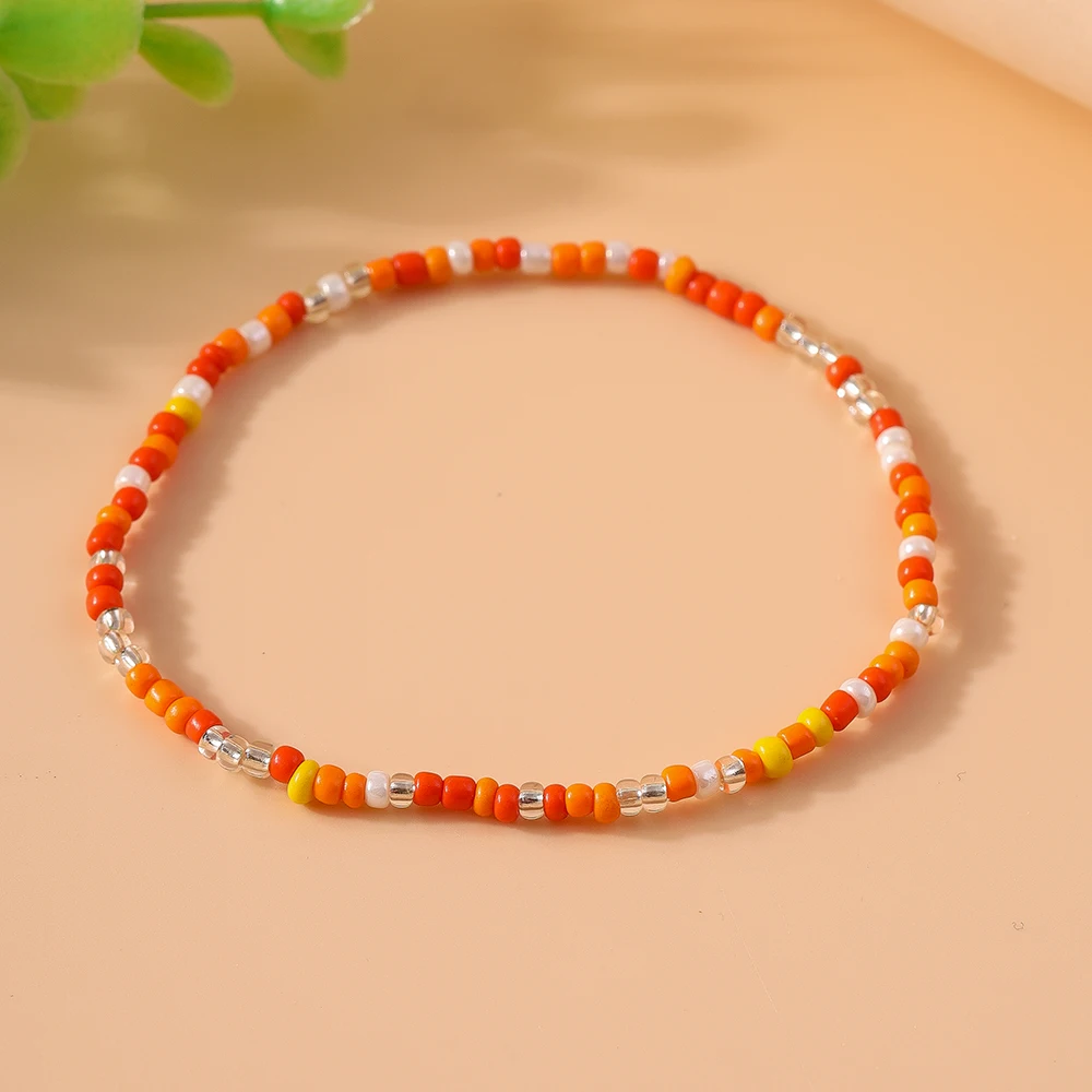 Aihua 1pc bunte kleine Blume Fußkettchen Böhmen handgemachte Multi Perlen Reis Perlen Knöchel Armband für Frauen Kinder Strand Schmuck Geschenk – Detail 12
